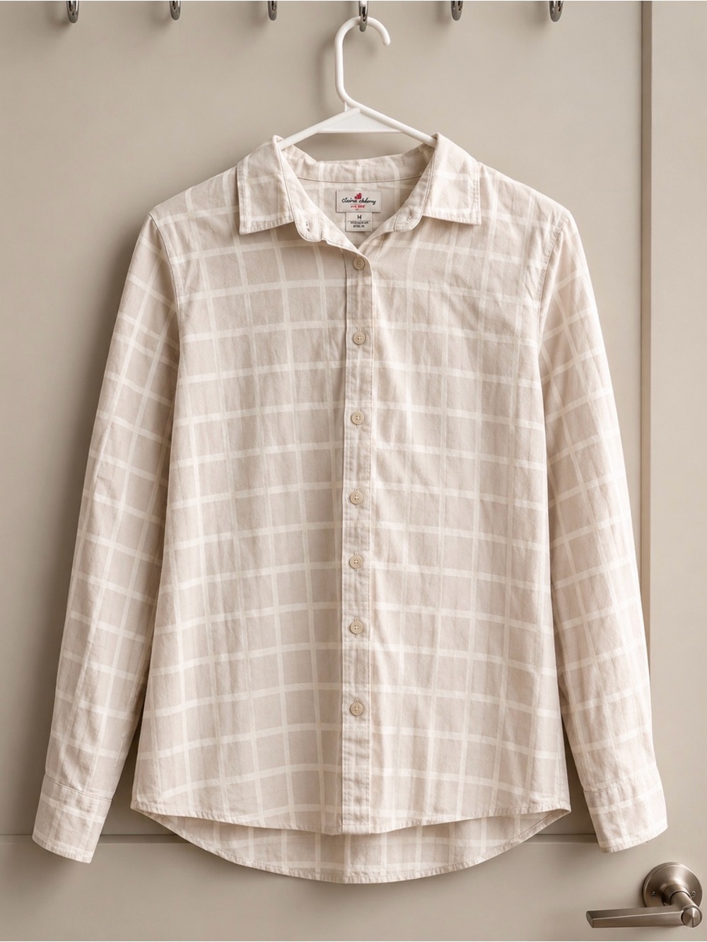 J. Crew Haberdashery Cream Windowpane Button-Front Shirt